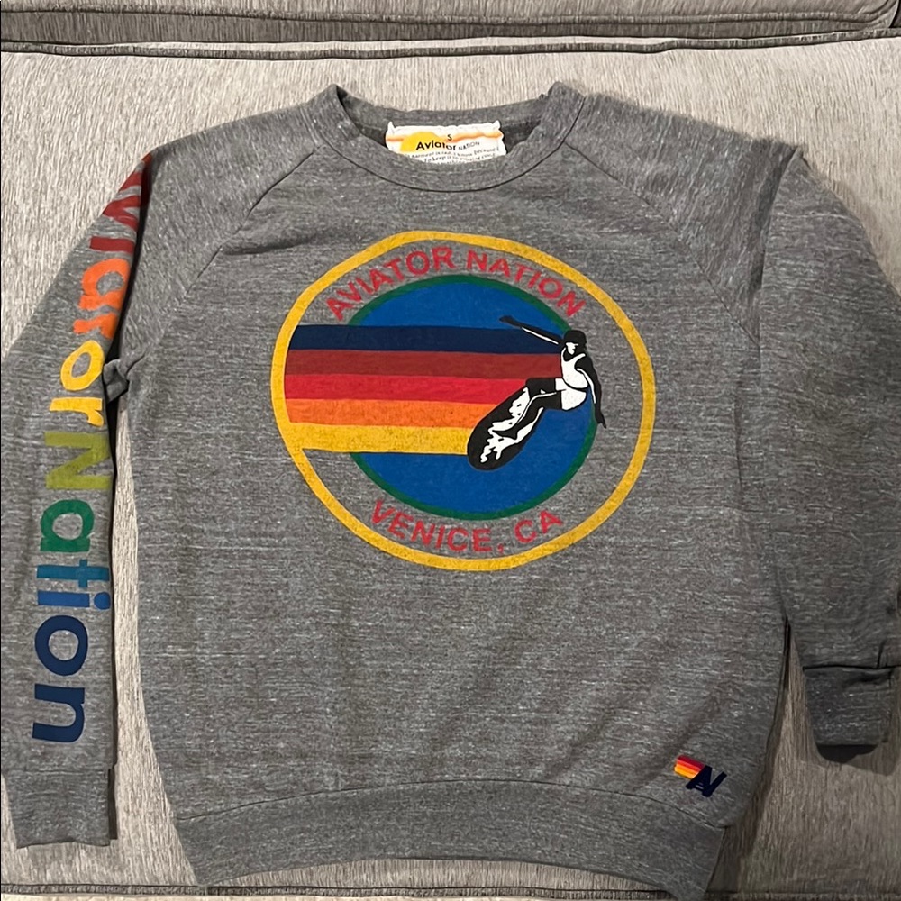Aviator Nation Venice,CA relaxed crew sweatshirt